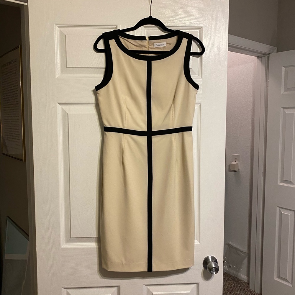 Cream Calvin Klein Sheath Dress